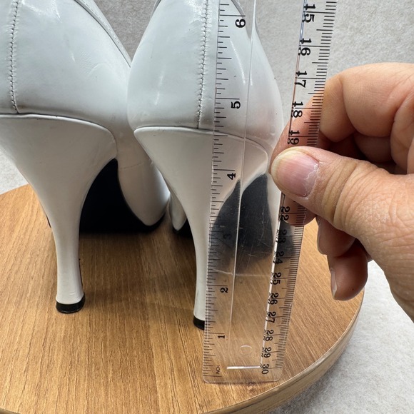 Pleaser Mary Jane Heels 11 White Patent Pinup Retro Rockabilly Costume Shoes - Picture 5 of 13